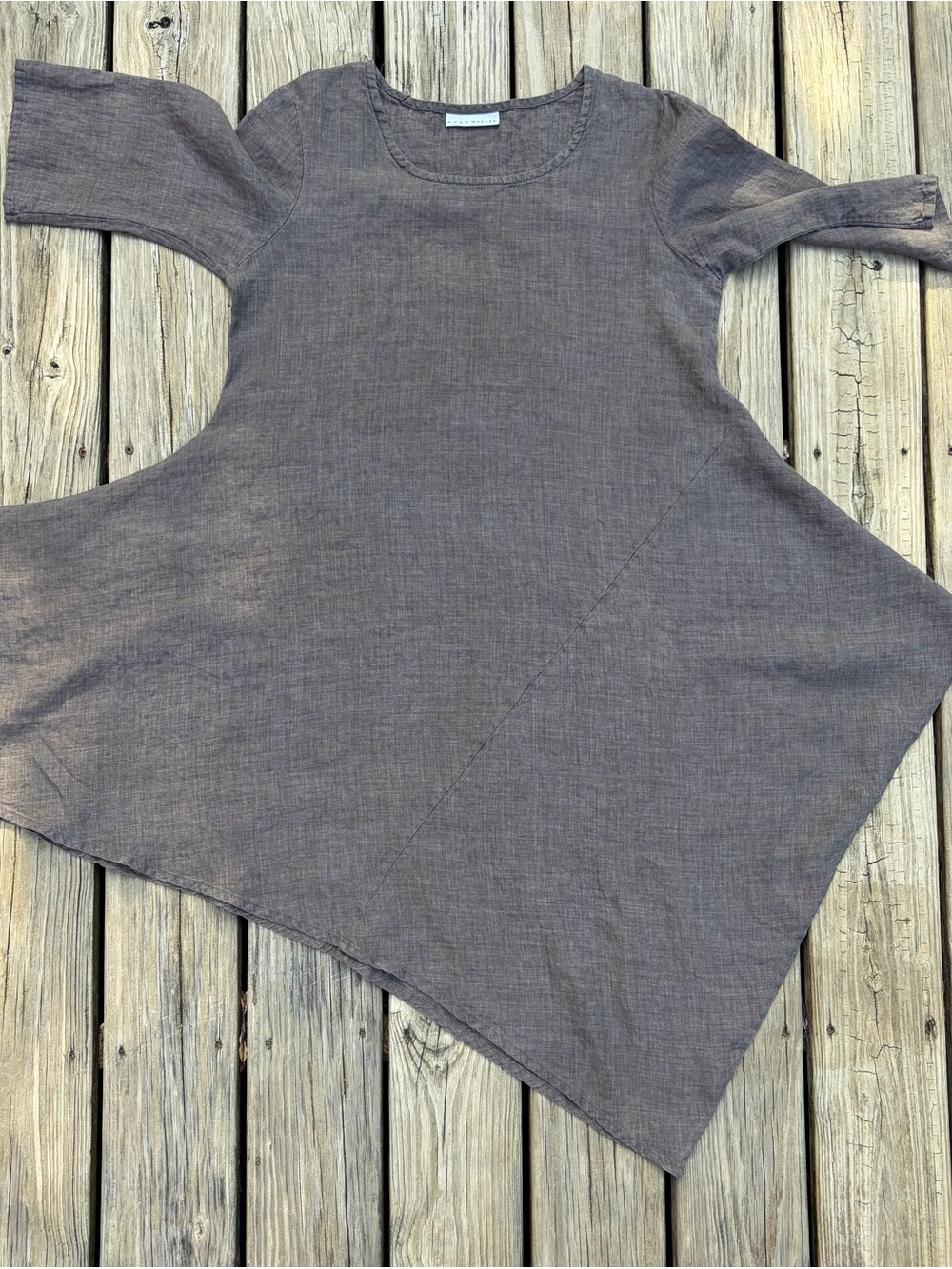 bryn Walker Linen Asymmetric Hem Midi Tunic Dress - Picture 6 of 6